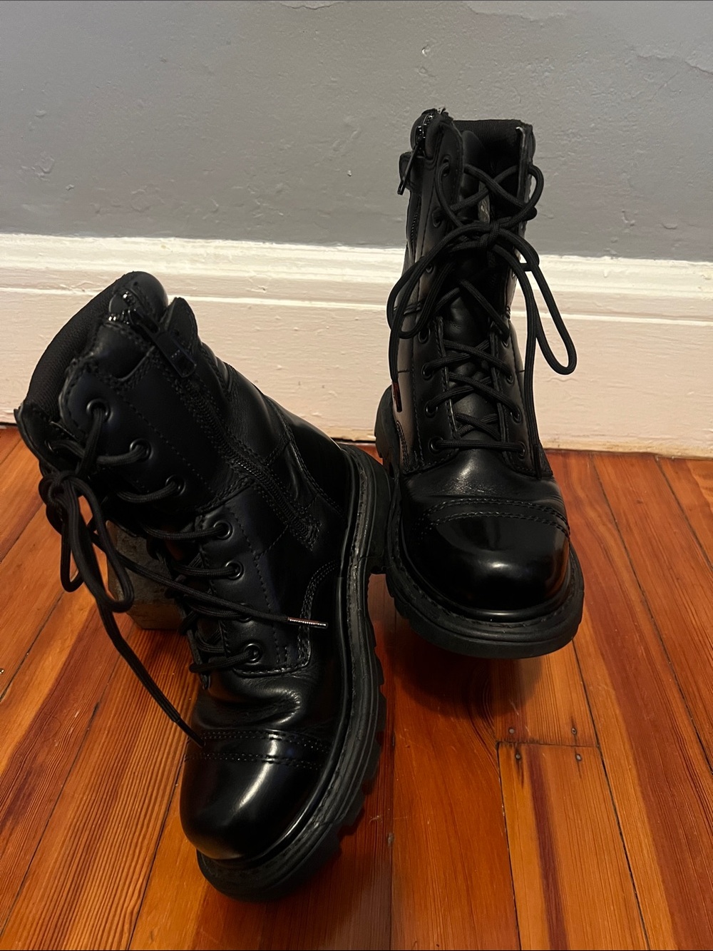 Men's Black Lace-Up Tactical Boots
